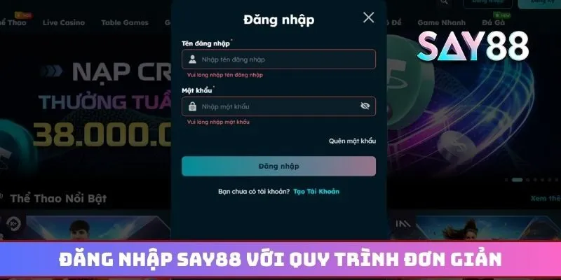 Đăng nhập Say88 với quy trình đơn giản và cam kết an toàn