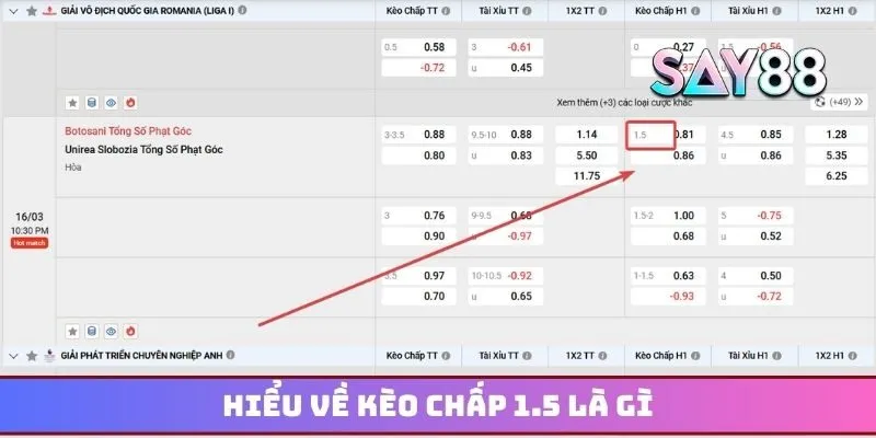 Hiểu về kèo chấp 1.5 là gì trước khi đặt cược trực tuyến